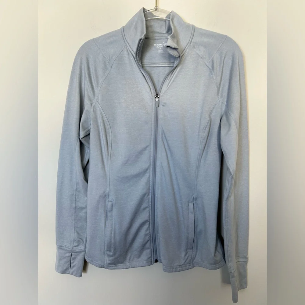 Old Navy Active Go Dry‎ Full Zip Light Gray Jacket Size Medium